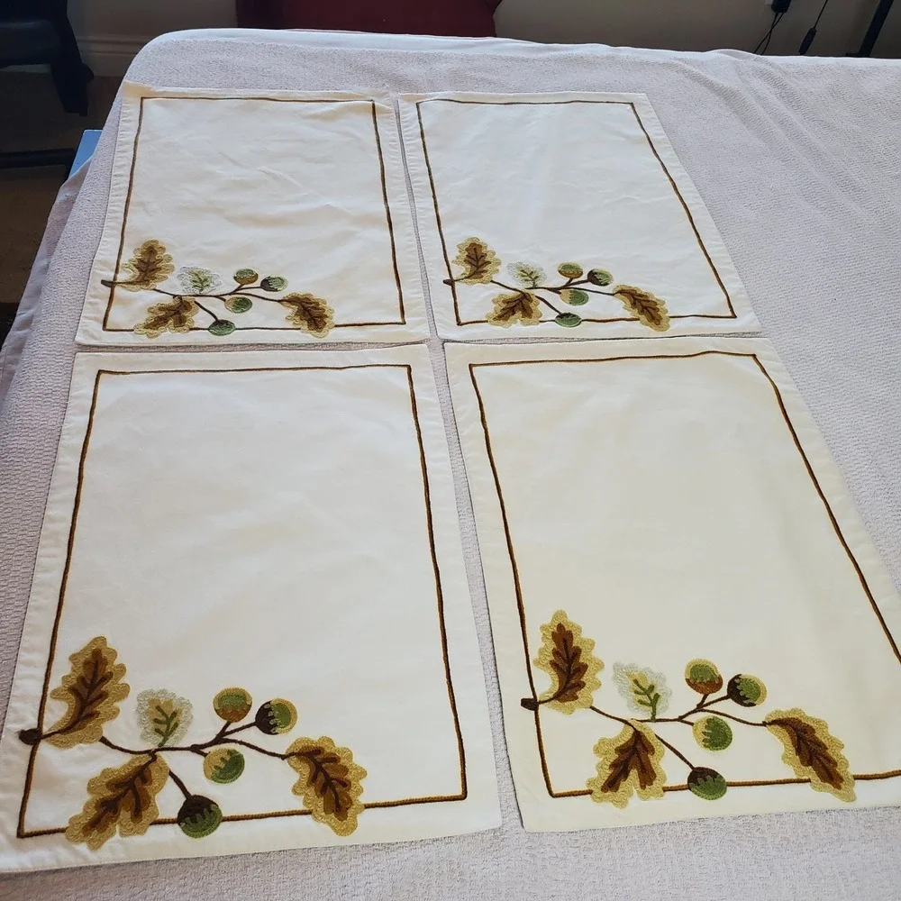 Williams‎ Sonoma Placemats Acorn Fall Set Of 4 Fall Colors